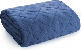 Dekoratív ágytakaró ALARA6 170x210 sötétkék steppelt geometrikus minta