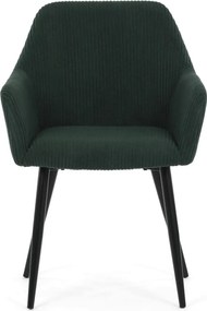 Jídelní židle, zelená, manšestrová látka, DCH-V4009 GRN6