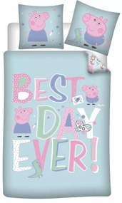 Peppa malac Best Day ágyneműhuzat 140×200cm, 63×63 cm microfibre