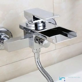 Fali kádtöltő csaptelep EYN SK3542 LED-világítással és vízeséses kifolyóval, króm, ezüst és fekete-fehér kivitelben
