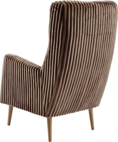 Füles fotel, taupe szürkésbarna/bükk, SAMY 1