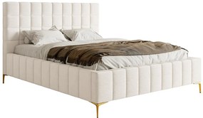 Franciaágy 180 cm Sheldona 180 (ágyráccsal) (tárolóhellyel) (krém + arany). 1099759
