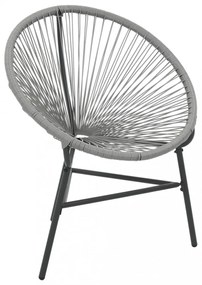 szürke polyrattan kerti kagylószék