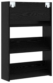 Cipőszekrény 2 pcs Fekete tölgy 60 x 18 x 90 cm Faanyag