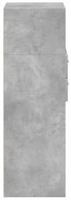 betonszürke szerelt fa magasszekrény 45 x 42,5 x 124 cm