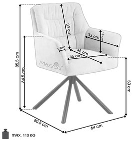 MAZZONI EXPORT ARTHUR Beige (Caso 3 szövet) - MODERN KÁRPITOZOTT FORGÓSZÉK NAPPALIBA/ÉTKEZŐBE/LOFT IRODÁBA