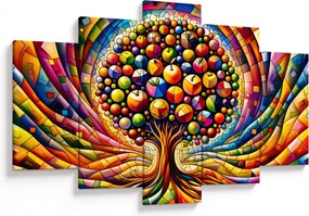 Kép – Színes fa almákkal (150x105 cm)