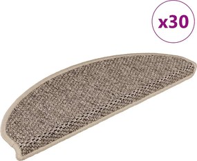 vidaXL 30 db lépcsőszőnyegek öntapadós szizál kinézetű 65x21x4 cm