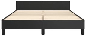 fekete ágykeret fejtámlával matrac nélkül 140x190 cm