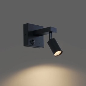 Modern fekete dönthető fali lámpa USB-C csatlakozóval - Rex