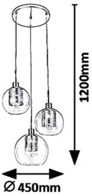 Rabalux 6496 - Csillár zsinóron 3xE27/60W/230V