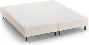 Krémszínű kárpitozott franciaágy ágytámla nélkül 200x200 cm Whale – Micadoni