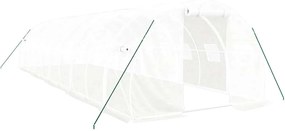 vidaXL fehér acélvázas melegház 30 m² 10x3x2 m