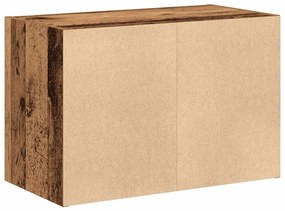 antik fa színű szerelt fa szekrény 2 fiókkal 60 x 31 x 40 cm