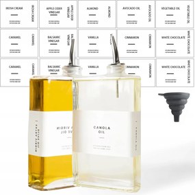 2 db-os Garnelrhun 500ml-es üvegpalack szett olajadagolóval