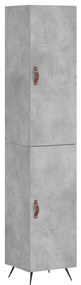 betonszürke szerelt fa magasszekrény 34,5x34x180 cm