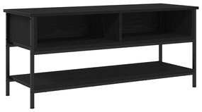 TV szekrény Fekete tölgy 100x35x45 cm Fának készült és acél
