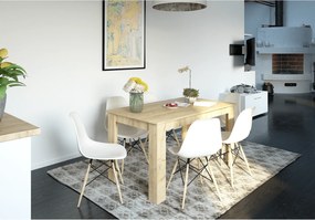 Étkezőasztal, artisan tölgy, 140x80 cm, GENERAL NEW