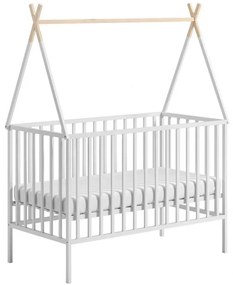 Bükkfa kiságy Teepee 120x60 cm fehér