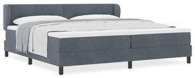 Boxspring Ágy Matraccal Sötétszürke 200x200 cm Velúr