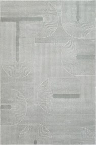 Szürke Csillogó Puha Sűrű Félkör Vonalas Szőnyeg Misha Nappaliba 160x230 cm