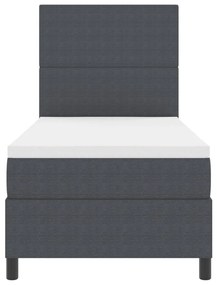 Boxspring ágy matraccal sötétszürke 80x200 cm kordbársony szövet