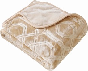 Akril takaró dombornyomott fotelhez Vito 80x160 geometrikus mintás bézs