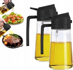 2DB Szórófej Ecet Olaj Adagoló 2IN1 Üveg Gödör Főzés Grillezés