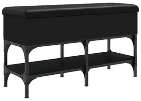 fekete szerelt fa cipőtároló pad 82 x 32 x 45 cm