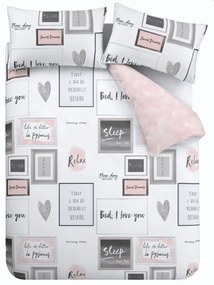 Fehér-rózsaszín egyszemélyes ágyneműhuzat 135x200 cm Sleep Dreams – Catherine Lansfield