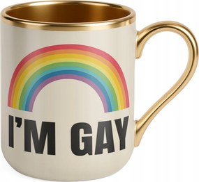 Prémium Bögre Arany Ecru I'M Gay Szivárvány Lmbt Meleg vagyok Ajándék