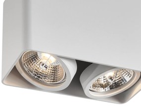 Design felületre szerelt spotlámpa fehér GU10 70mm 2-lámpás forgatható és dönthető - Vox