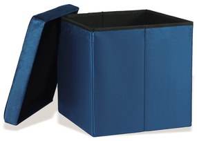 Kék összecsukható puff ZAREX VELVET L