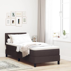 Box spring ágy matraccal Sötétbarna 80x200 cm Szövet