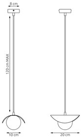 RITUAL függőlámpa kábellel 1xG9/8W/230V fehér