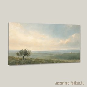 Csendes toszkán hajnal vászonkép – finom részletek 40x23 cm
