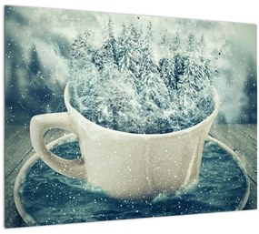 Kép - Téli világ egy bögrében (70x50 cm)