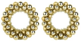 Karácsonyi labda koszorúk 2 pcs Arany 33 x 33 x 7 cm