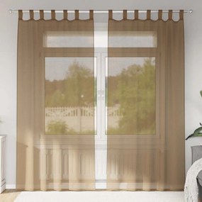 vidaXL 2 db világosbarna fátyolfüggönyök hurokkal 140x225 cm