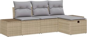 vidaXL Kanapé Szett párnával 4 pcs polirattan