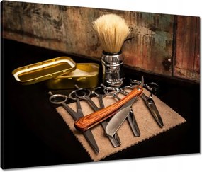 Vászonkép 80x60 Barber szakállvágó borotva