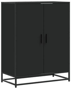 vidaXL fekete szerelt fa és fém cipőszekrény 75 x 38 x 97,5 cm