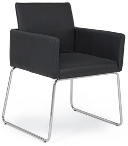 SIXTY fekete műbőr szék karfával