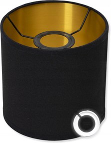 Lámpaernyő Fekete Arany Gyönyörű lámpabúra 15 cm