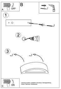Sollux SL.0001 - Fali lámpa ATENA 1xE27/60W/230V 40,5 cm fehér