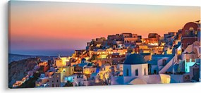 Kép - Santorini alkonyatkor (120x50 cm)