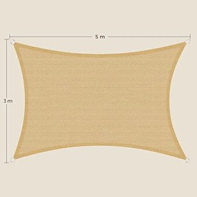 SONGMICS Napvitorla 3x5 m, homok sárga