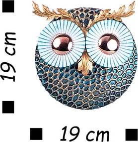 Owl 3 réz fém faldekoráció