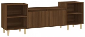 barna tölgyszínű szerelt fa TV-szekrény 160x35x55 cm