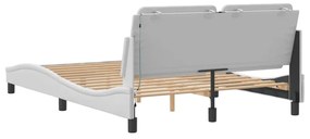 fehér ágykeret LED-ekkel matrac nélkül Zadar 140 x 200 cm